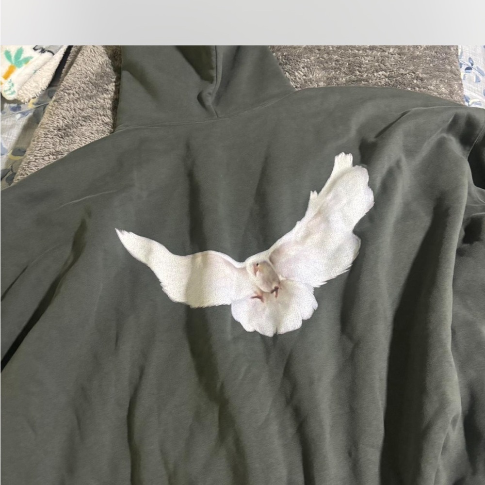 Balenciaga Green Sweater with White Dove Design